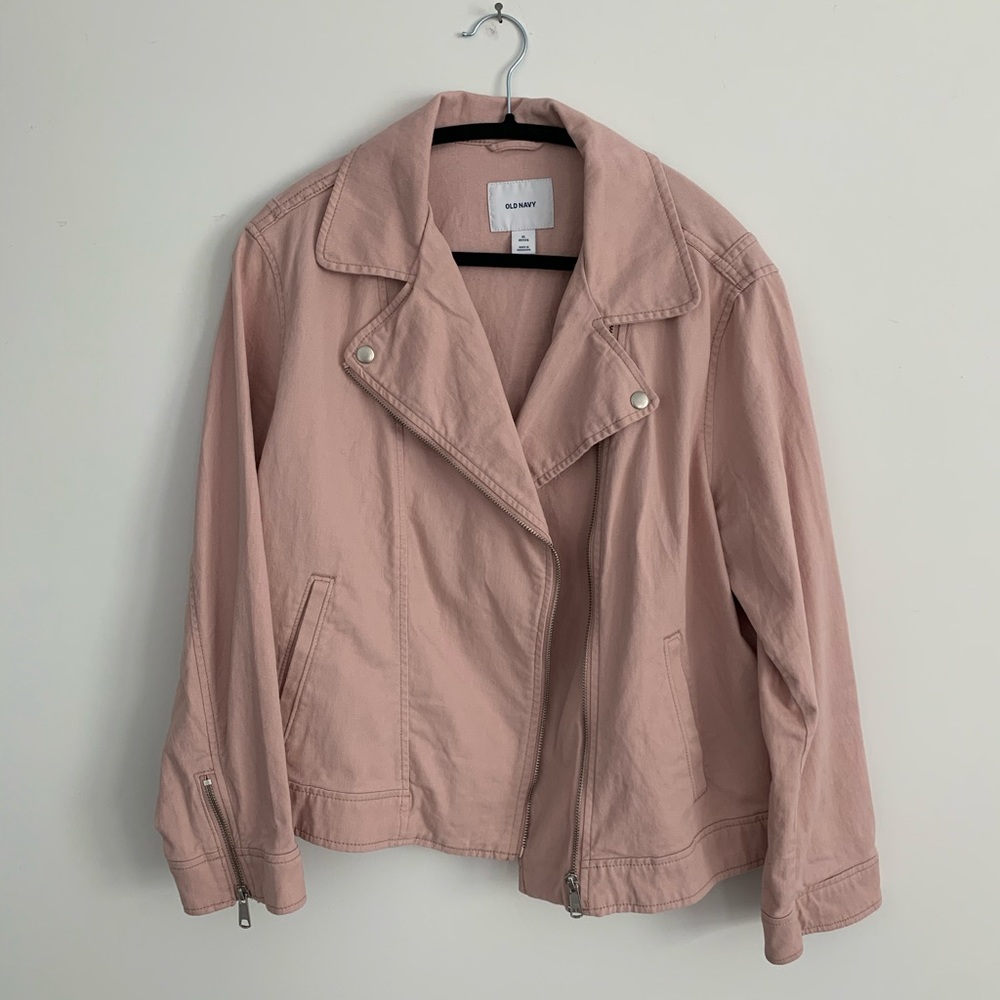 Gorgeous pink light moto motorcycle jacket XLP